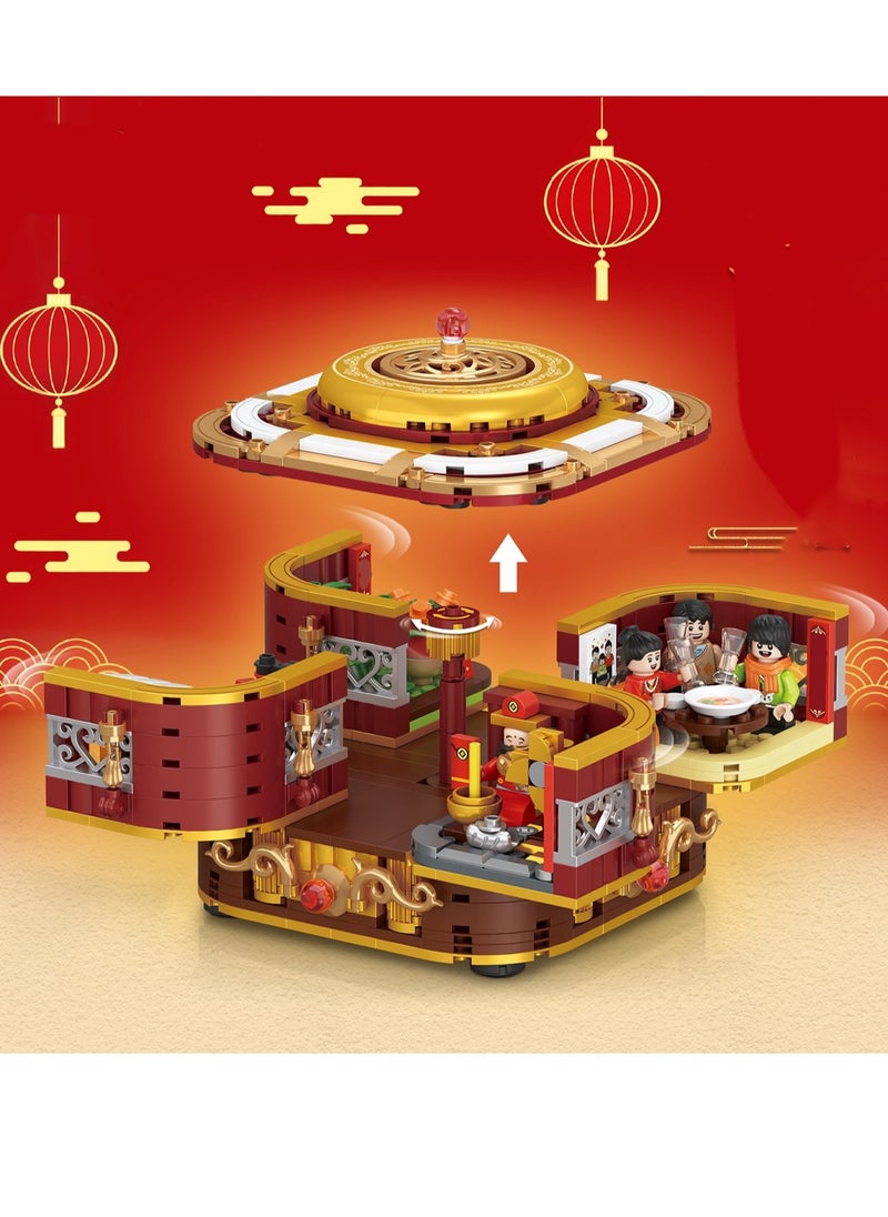 Red Gift Box Puzzle Model Set Building Blocks Creative Diy Simulation Collection Building Assembly Toys Children'S Gift  - Image 3