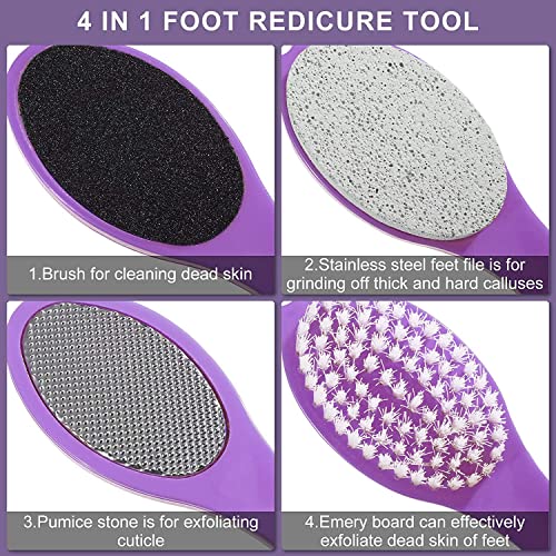 Maple Premium 4 in 1 Multi-Use Foot Care File, Foot Rasps, Brush, Pumice, Scrubber, Exfoliator, Callus Remover, Pedicure & Manicure Paddle, Pumice Stone, For Feet, Hand, Toes, Nails Cleaning Brush - Image 4