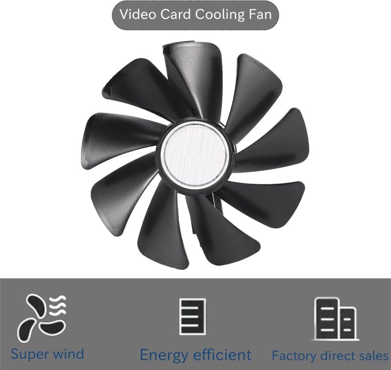 GPU Cooling Fan 95mm Black - 100000 Hour Lifespan 3500RPM Hydraulic Bearing Replacement GPU Fan for AMD RX NITRO Series Graphics Cards - Image 4