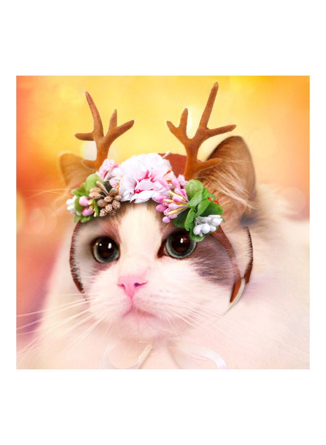 Loquat Pet Headdress Antlers Decorative Hat Multicolour 22x7x10cm - Image 2