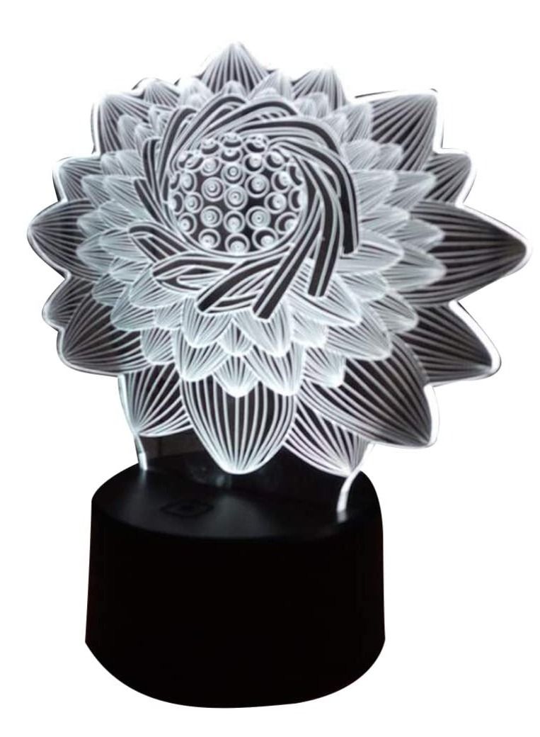 althiqahkey LED Night Light, Color Change 3D Lotus Flower Shaped Illusion Lamp, LED Bedside Light for Valentines Day Home, 1Pcs - Image 3