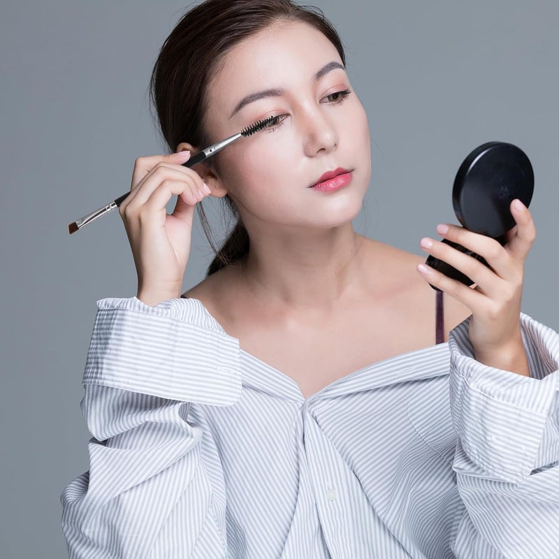 6pcs Double-ended Angled Eye Brow Brush and Lash Spoolie Set, Black, Precision Makeup Tool for Natural Eyebrows and Lash Curling, Portable Cosmetic Brushes for Daily Beauty Use - Image 4