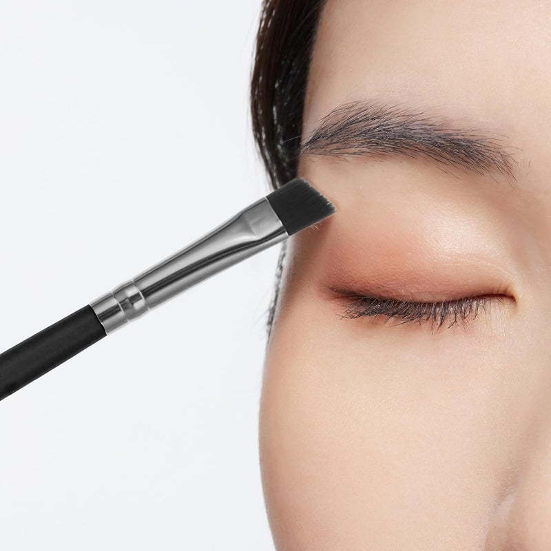 6pcs Double-ended Angled Eye Brow Brush and Lash Spoolie Set, Black, Precision Makeup Tool for Natural Eyebrows and Lash Curling, Portable Cosmetic Brushes for Daily Beauty Use - Image 5