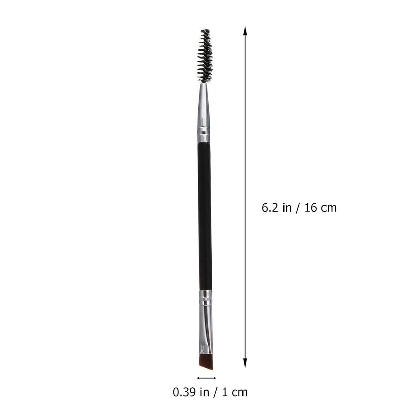 6pcs Double-ended Angled Eye Brow Brush and Lash Spoolie Set, Black, Precision Makeup Tool for Natural Eyebrows and Lash Curling, Portable Cosmetic Brushes for Daily Beauty Use - Image 2