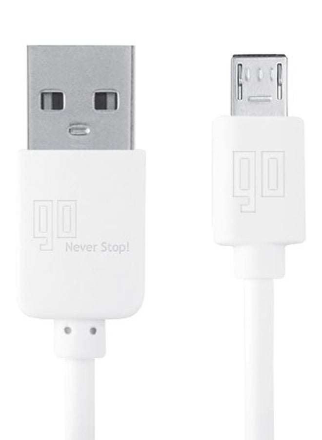 GO MicroUSB Cable 2.4 Ampere for Charge And Sync White - Image 1