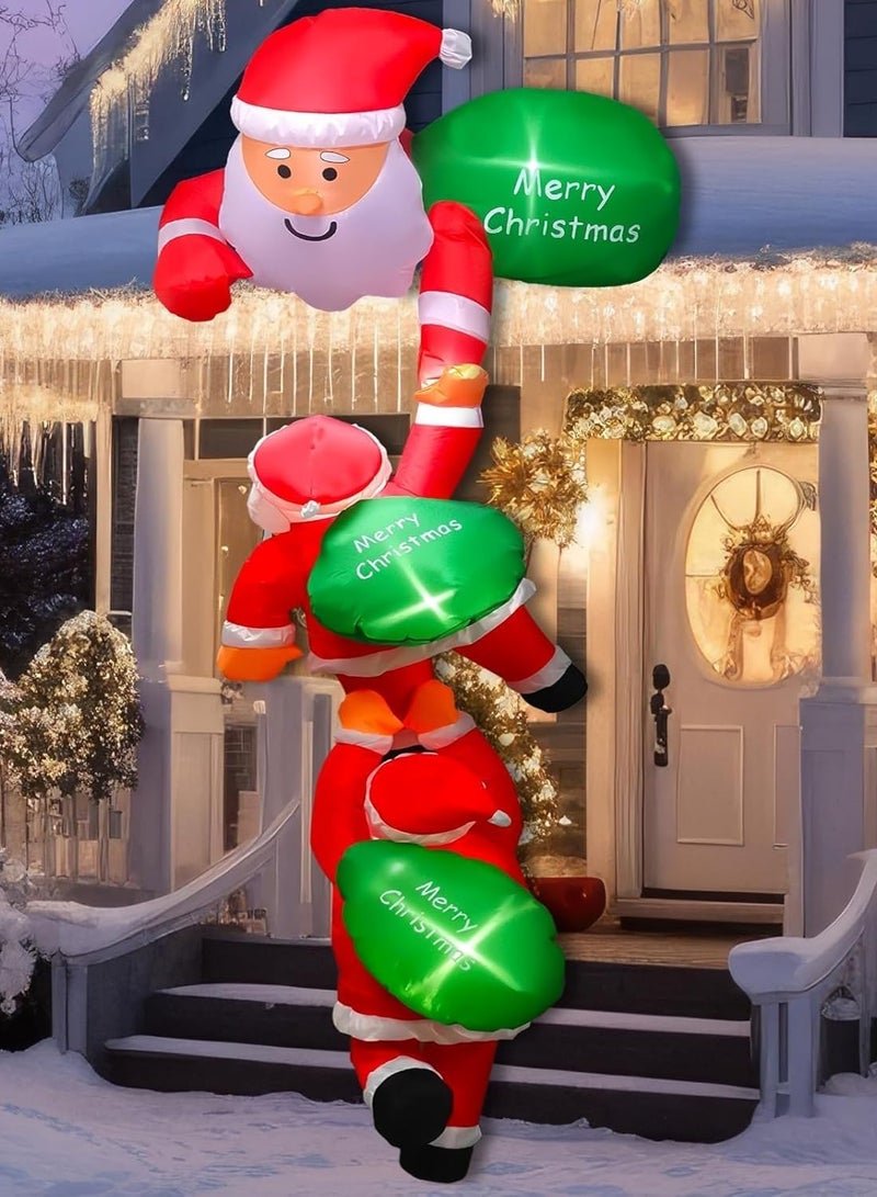 تابيت 7.9 أقدام زينة عيد الميلاد القابلة للنفخ، تسلق سانتا كلوز القابل للنفخ مع مصباح LED مدمج لحفلات عيد الميلاد في الأماكن المغلقة والمفتوحة والفناء والحديقة وديكور الحديقة - Image 1