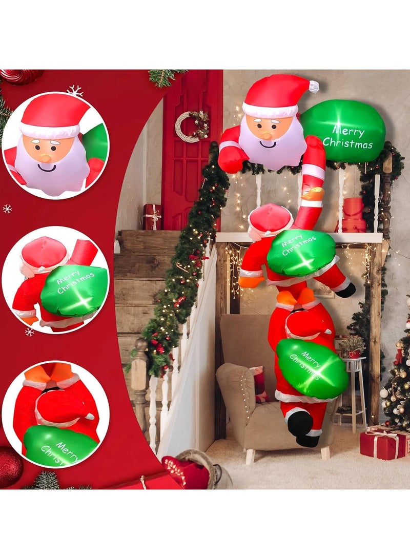 تابيت 7.9 أقدام زينة عيد الميلاد القابلة للنفخ، تسلق سانتا كلوز القابل للنفخ مع مصباح LED مدمج لحفلات عيد الميلاد في الأماكن المغلقة والمفتوحة والفناء والحديقة وديكور الحديقة - Image 2