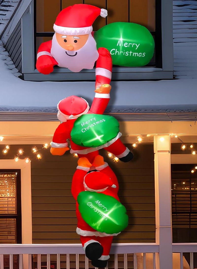 تابيت 7.9 أقدام زينة عيد الميلاد القابلة للنفخ، تسلق سانتا كلوز القابل للنفخ مع مصباح LED مدمج لحفلات عيد الميلاد في الأماكن المغلقة والمفتوحة والفناء والحديقة وديكور الحديقة - Image 5