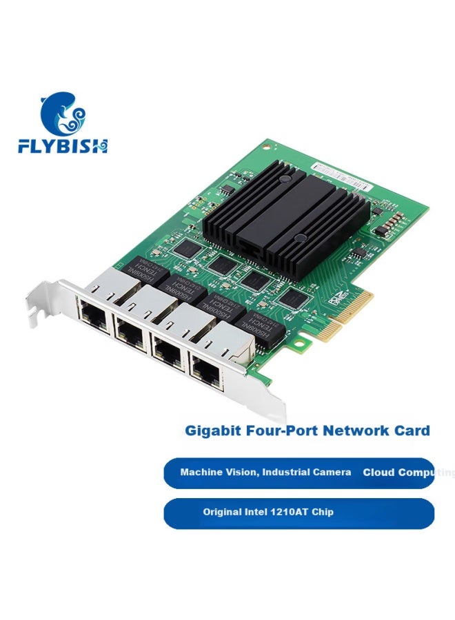 Flybish Na210-t4h Pcie X4 Gigabit Quad-port Server Network Card I210-t4 Ethernet Machine Vision Industrial Camera Network Adapter Intel I210 Chip
