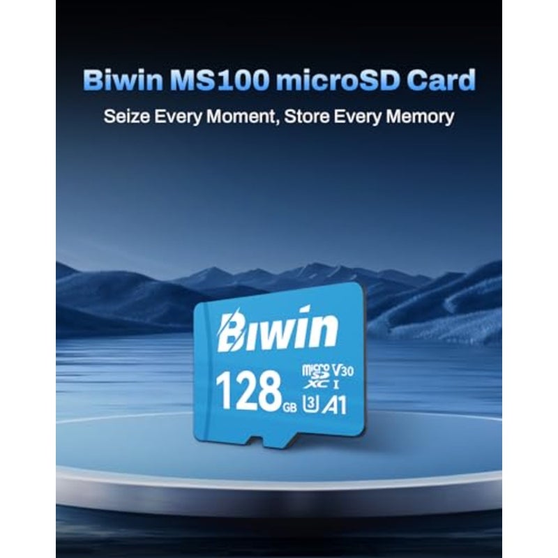 بطاقة MS100 Micro SDXC UHS-I U3/V30 لألعاب NS/GoPro/Dash Cam/Action Camera، قراءة بسرعة 100 ميجابايت/ثانية، تخزين أسود وموثوق عالي السرعة - Image 2