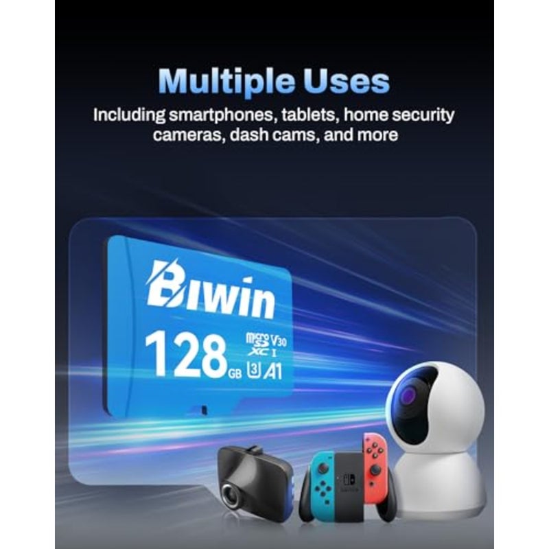 بطاقة MS100 Micro SDXC UHS-I U3/V30 لألعاب NS/GoPro/Dash Cam/Action Camera، قراءة بسرعة 100 ميجابايت/ثانية، تخزين أسود وموثوق عالي السرعة - Image 4