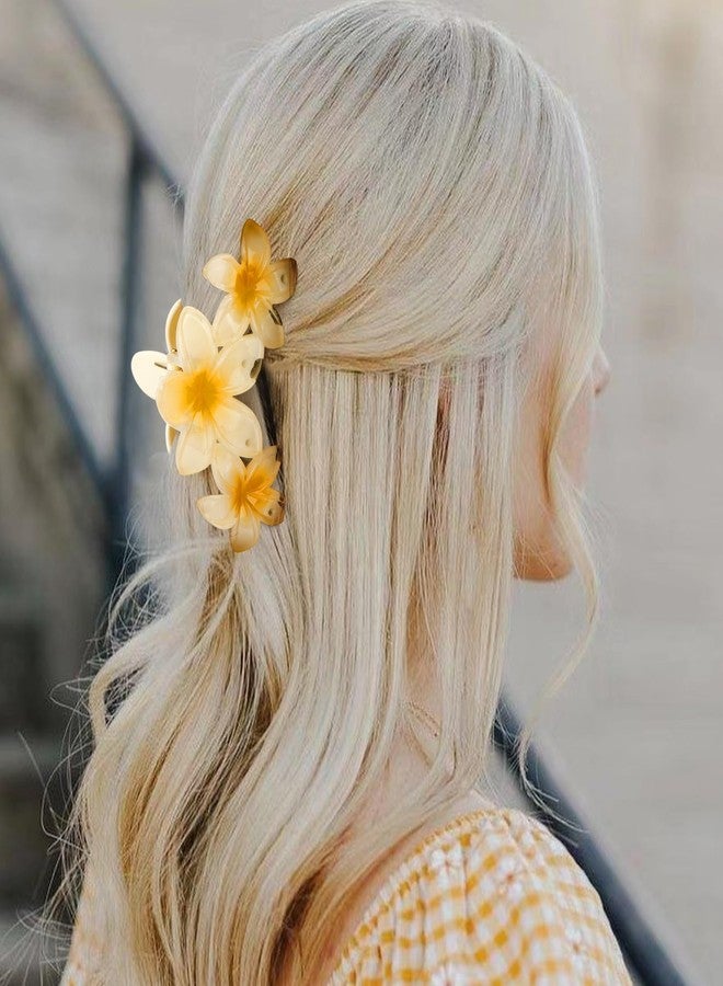 Canitor Flower Claw Clips for Women - Thick & Thin Hair Hawaiian Plumeria Flower Clip - Summer Hair Accessories - Preppy & Cute Gifts for Teen Girls - Image 4