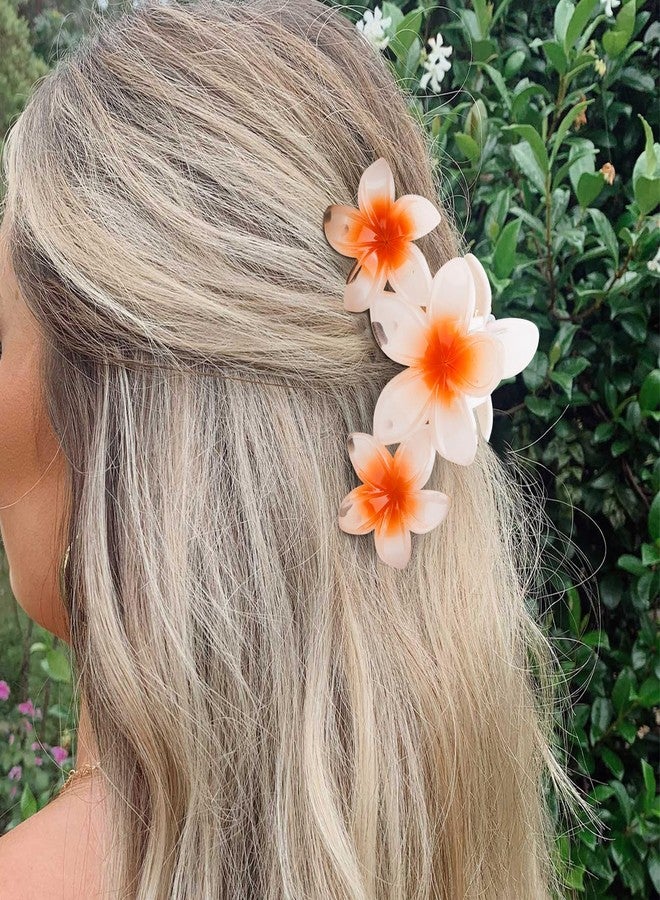 Canitor Flower Claw Clips for Women - Thick & Thin Hair Hawaiian Plumeria Flower Clip - Summer Hair Accessories - Preppy & Cute Gifts for Teen Girls - Image 5