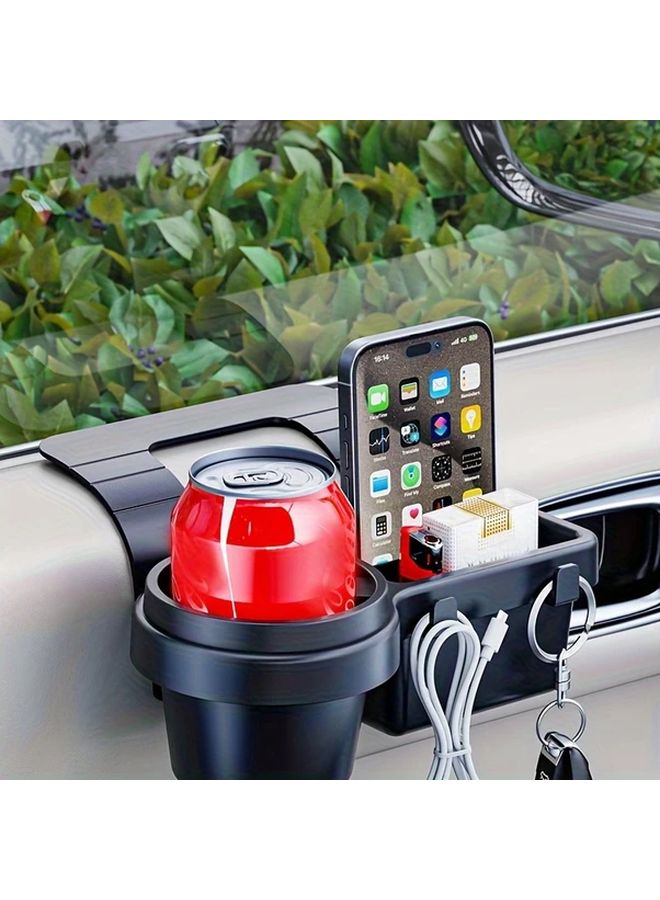 Black Car Door Organizer With Cup Holder Phone Slot And Card Pocket For Most Vehicles - Image 5