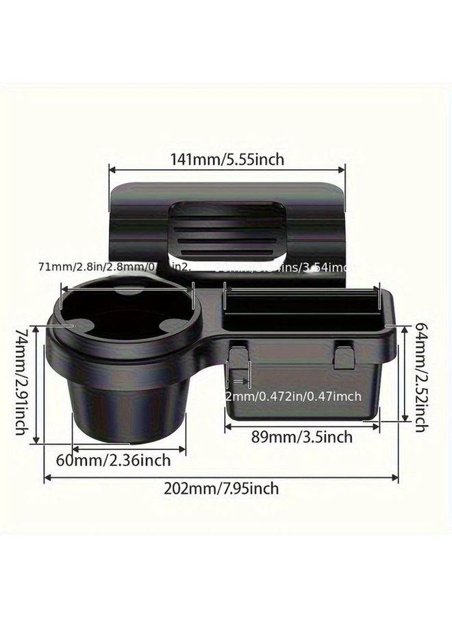 Black Car Door Organizer With Cup Holder Phone Slot And Card Pocket For Most Vehicles - Image 4