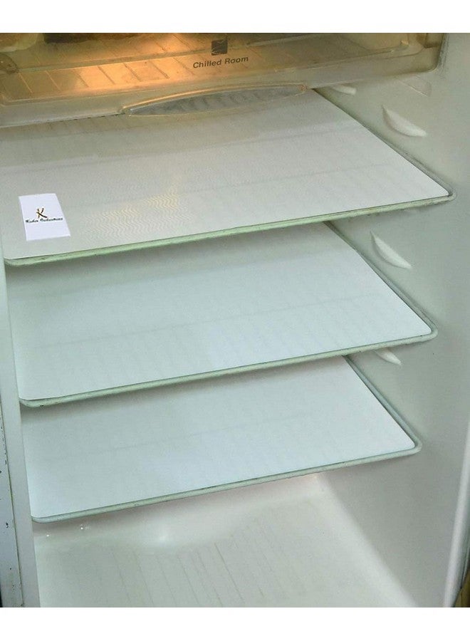 Kuber Industries PVC 6 Piece Refrigerator Rectangular Drawer Mat Set (White, Polyvinyl Chloride) - Image 4