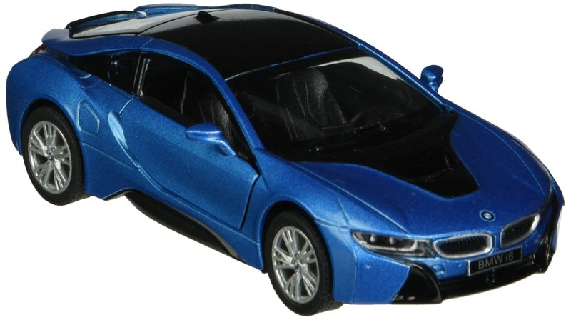 KiNSMART BMW i8 Blue 5" 1:36 Scale Die Cast Metal Model Toy Car w/Pullback Action