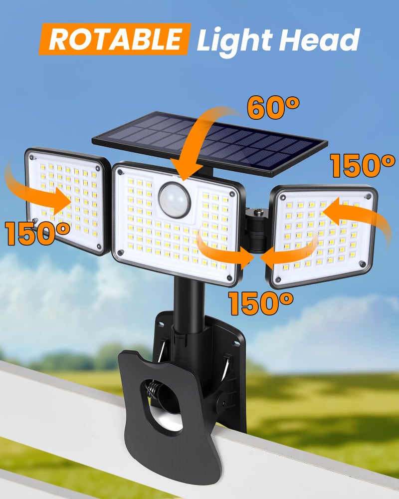 LIFENGSOLER Clip on Solar Lights for Fence, 1Second Installation Motion Sensor Security Lights with Remote Control, 270Â°Wide Angle, High Bright Solar Lights Outdoor Waterproof for Gutter Yard - Image 3