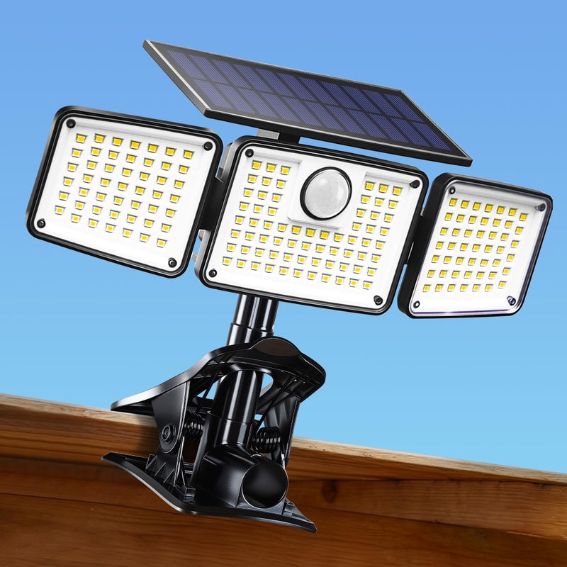 LIFENGSOLER Clip on Solar Lights for Fence, 1Second Installation Motion Sensor Security Lights with Remote Control, 270Â°Wide Angle, High Bright Solar Lights Outdoor Waterproof for Gutter Yard - Image 1