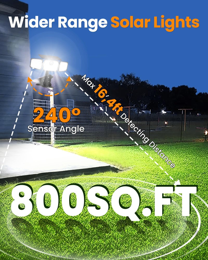 LIFENGSOLER Clip on Solar Lights for Fence, 1Second Installation Motion Sensor Security Lights with Remote Control, 270Â°Wide Angle, High Bright Solar Lights Outdoor Waterproof for Gutter Yard - Image 2