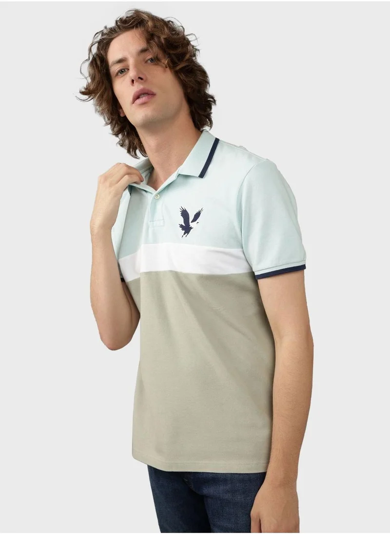 American Eagle Logo Detail Short Sleeve Polo Shirt