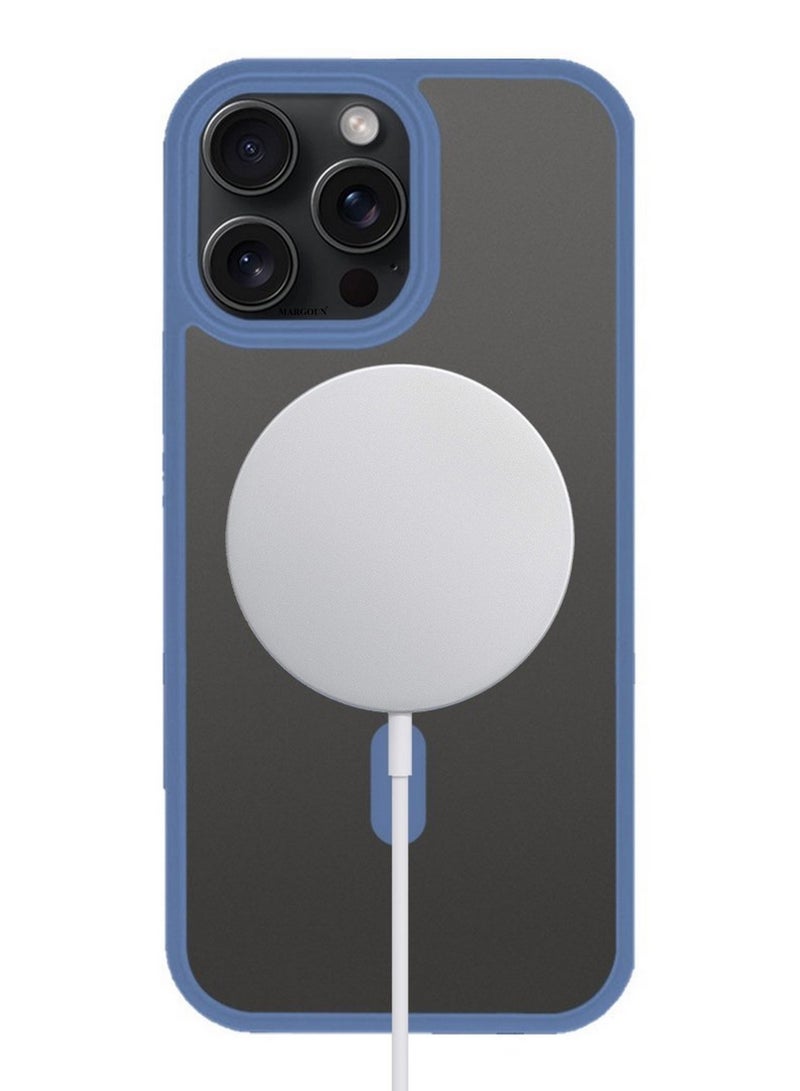 CATANES Magnetic Slim Protective Case for iPhone 15 Pro - with Wireless Charging Support - Light Blue - Image 4