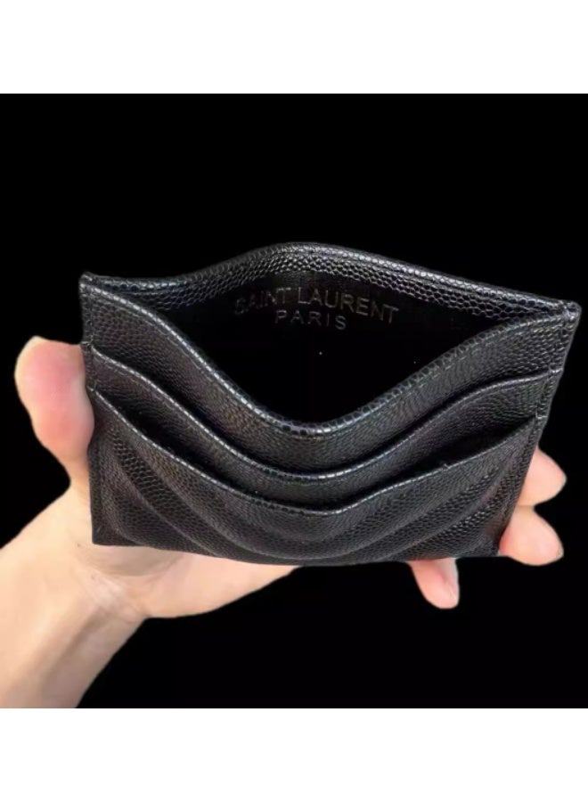 ایو سن لوران حافظة بطاقات نسائية فاخرة عالية الجودة باللون الأسود - Image 2