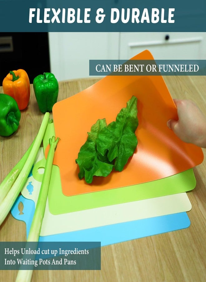 مينبلان ٢٠ قطعة من حصائر التقطيع المرنة، حصائر تقطيع بلاستيكية مانعة للانزلاق، آمنة للغسل في غسالة الأطباق، حصائر تقطيع سميكة للغاية مزودة بفتحات تعليق على شكل طعام، مناسبة للمطبخ، مقاسها حوالي ١٤ × ٩٫٤ بوصة. - Image 4