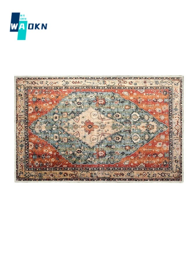 دبليو أيه أو كي أن حصيرة باب على الطراز البوهيمي ، حصيرة أرضية مدخل داخلية خارجية شديدة التحمل طوال الموسم ، مطاط طبيعي متين ، غير قابل للانزلاق ، مضاد للأوساخ ، ماص ، سهل التنظيف ، 50x80 سم - Image 1