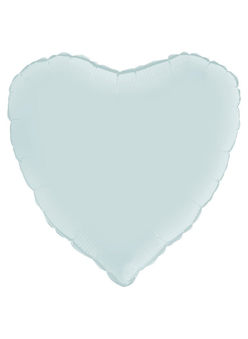 Heart Shaped Foil Balloon Satin Pastel Blue 46cm