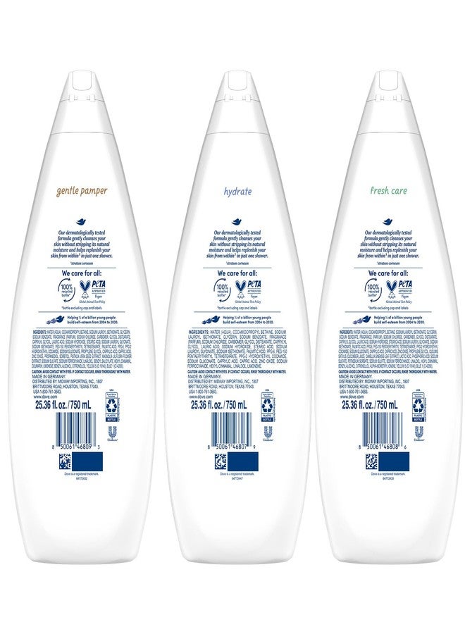 Dove Body Wash Value-Size Variety 3-Pack - Hydrate, Fresh Care, and Gentle Pamper, 25.36 Oz Ea - Image 2