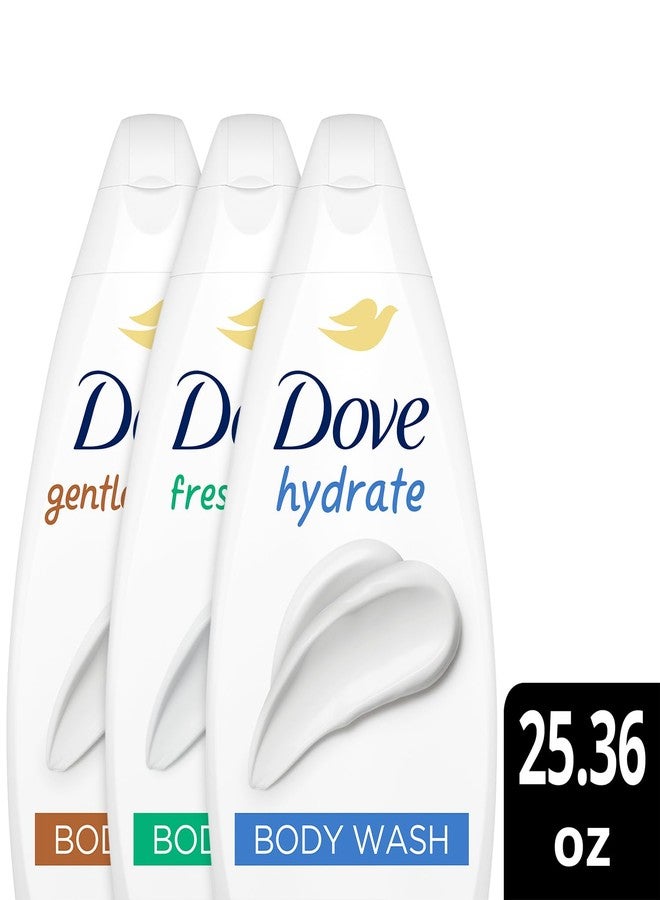 Dove Body Wash Value-Size Variety 3-Pack - Hydrate, Fresh Care, and Gentle Pamper, 25.36 Oz Ea - Image 3