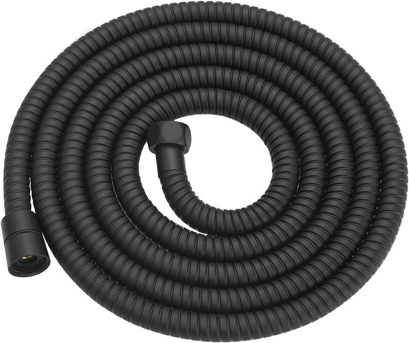 RUMOSE 98 inches Shower Hose Shower Head Extension Hose Extra Long Stainless Steel Shower Tube Attachment Flexible Handheld Shower Sprayer Hose, Matte Black - Image 1