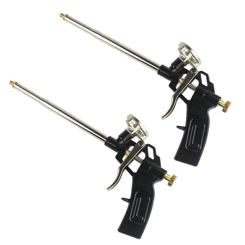 2 Pack Foam Gun Picowe Foaming Gun Pu Expanding Caulking Gun Metal Body Pro Heavy Duty PU Spray Foam Gun Grade Expanding Spray Application Applicator