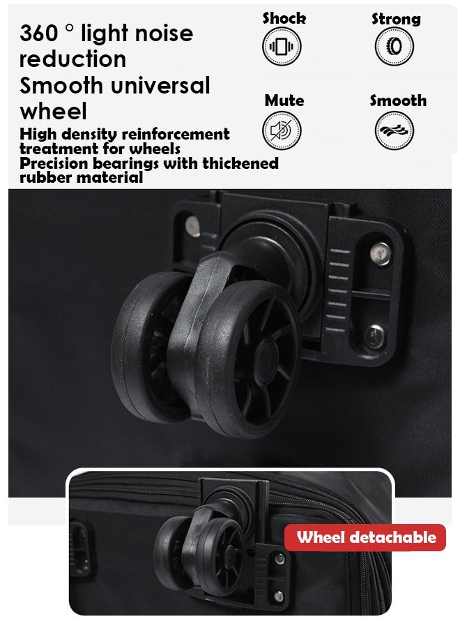 DUNISO Foldable Luggage Bag Double Layer Expandable Suitcases Large Capacity Dry Wet Separation Duffle Bag With Detachable Wheels - Image 2