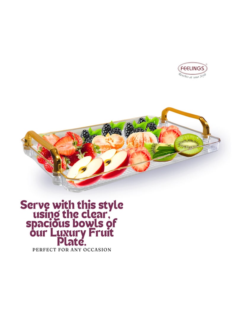 Feelings - FEELINGS Luxury Snacks Fruit Tray with Double Handle, Clear 6 Bowl, 30cm x 21cm - Image 1