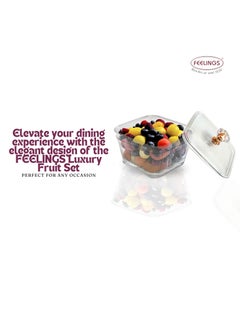 Feelings FEELINGS Luxury Snacks Fruit Tray with Double Handle, Clear 6 Bowl, 30cm x 21cm  - Image 5