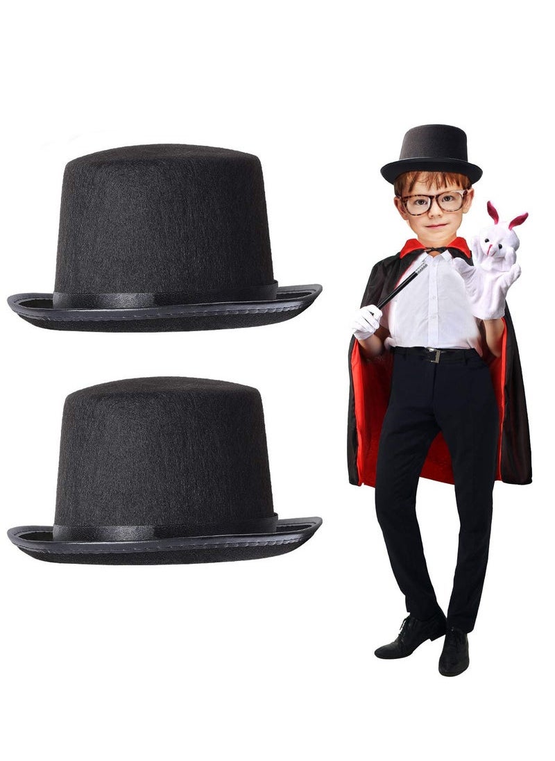 Captaintech Party Hats Black Top, Dress Up for Kids and Adults Magician Formal Tuxedo Costume Unisex  - Image 1