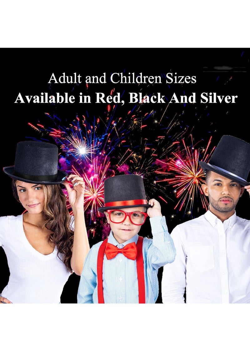 Captaintech Party Hats Black Top, Dress Up for Kids and Adults Magician Formal Tuxedo Costume Unisex  - Image 2
