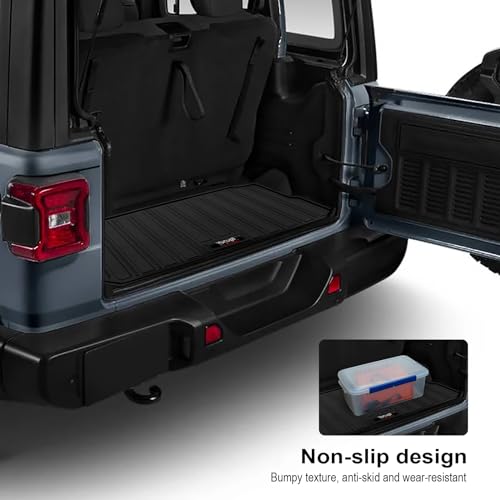 Yonugli for 2018-2025 2026 Jeep Wrangler JL 2 Door Custom Floor Mats & Cargo Trunk Liner Accessories All Weather TPE Rubber Protection Mat (for 2018-2026 Jeep Wrangler JL 2 Door) - Image 3