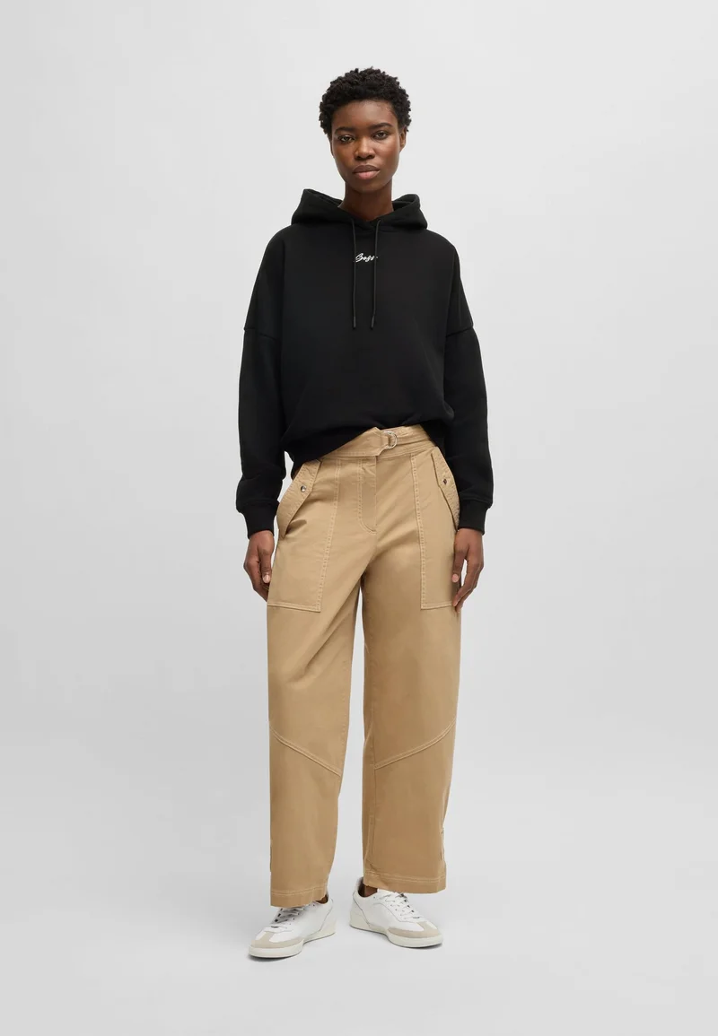 BOSS Black Oversized-fit hoodie in cotton terry with handwritten logo for Women | Best Price UAE