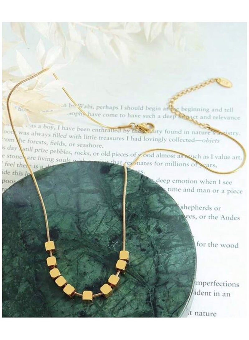 Jewelry 4You Stylish Stainless Steel 18k Gold Plated Necklace For Women - Image 3