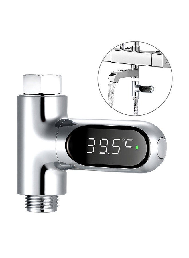 LED Display Water Meter Digital Shower Thermometer Bath Temperature Monitor Water-temperature Measuring Instrument with 5~85℃ Range ℃/℉ High Accuracy Shower Bathroom Accessory