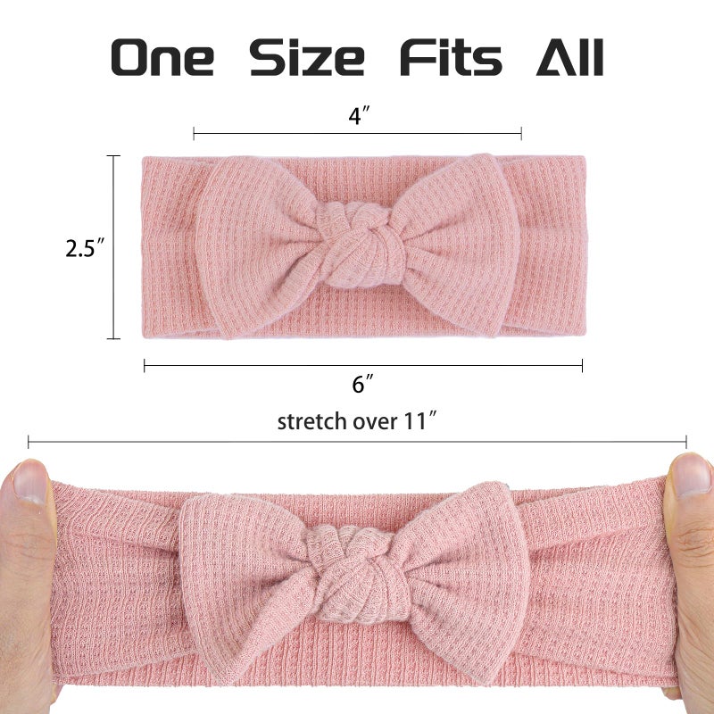 YanJie Baby Girl Headbands Bows Soft Handmade Newborn Bows Headbands for Girls Headwrap Hair Accessories for Infant Toddler Black White Pink Curcuma - Image 4