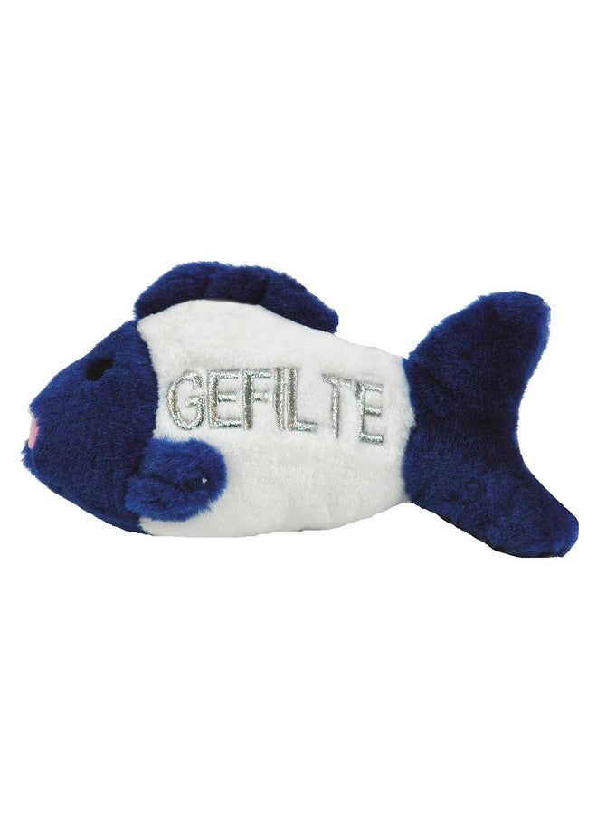 Gefilte Fish 4.5" Dog Toy, White/Blue