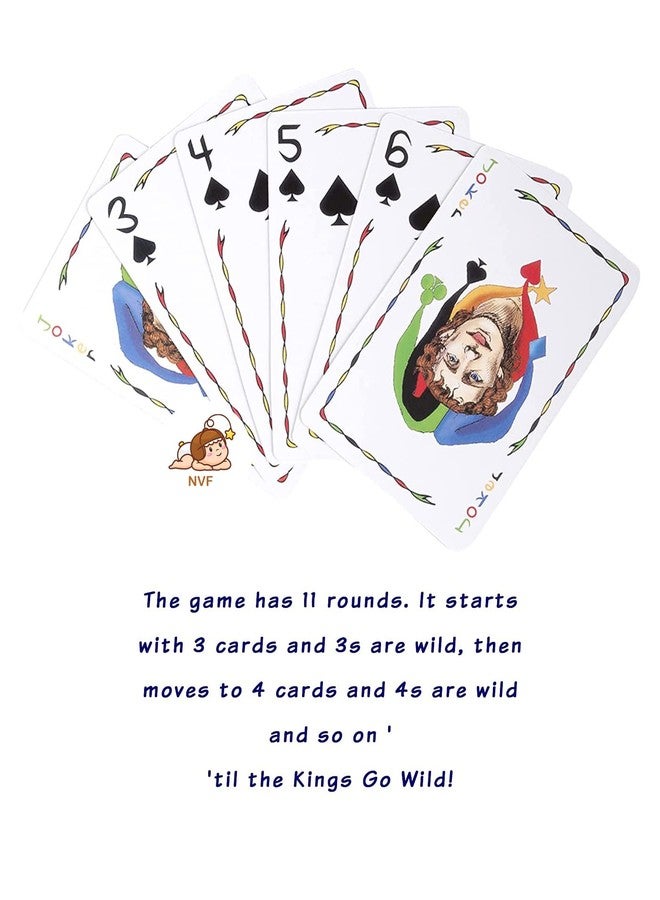 NVF لعبة الورق NVF® Five Crowns | لعبة استراتيجية مناسبة للعائلة على غرار لعبة الرومي، تتضمن 5 أنواع من الأوراق: البستوني، والسباتي، والقلوب، والماس، والنجوم | لعبة حفلات ممتعة للأطفال والكبار | 3 لاعبين فأكثر - Image 5