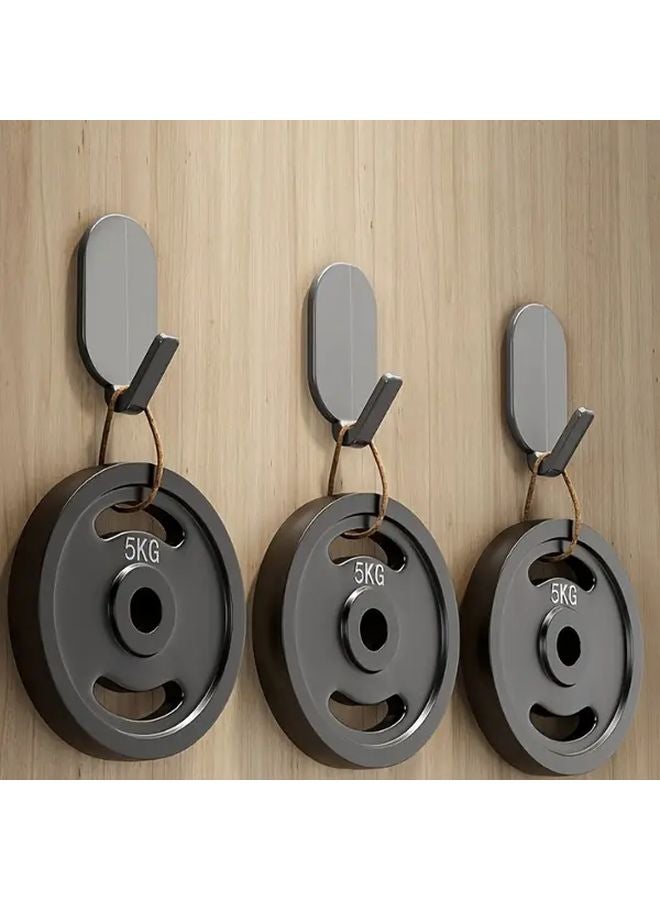 5 Black Heavy Duty Adhesive Hooks No Drilling Wall Mounted Towel Hanger - Image 2