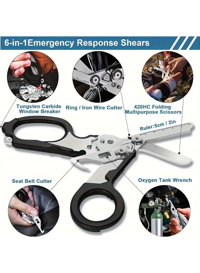 Green Heavy Duty Stainless Steel Folding Trauma Shears Emergency Rescue Scissors - Image 5