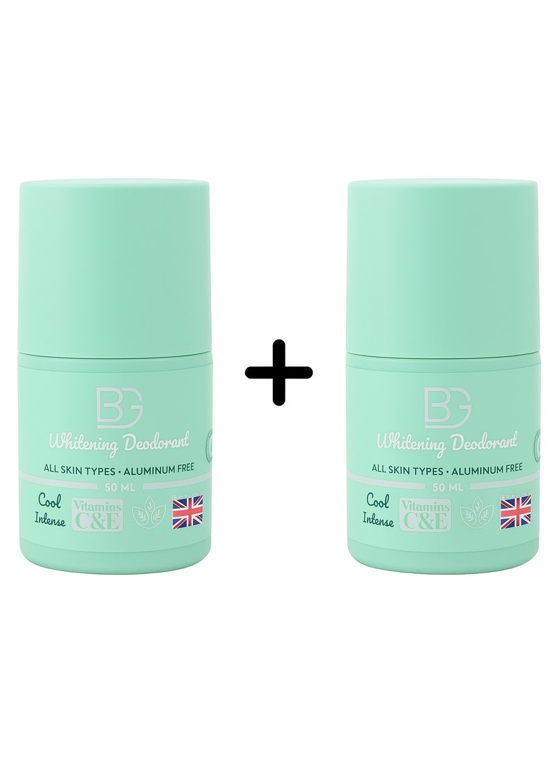 BG Deodorant Men Cool Intense 1+1 Offer – Long-Lasting Freshness & Odor Protection – Gentle on Skin – Roll-On Deodorant – Daily Body Care – 50ml x 2 - Image 1