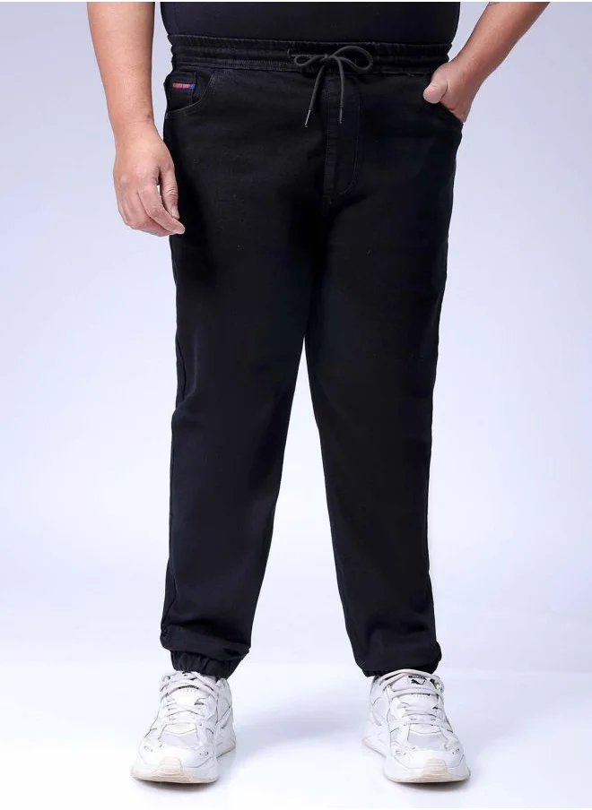 هاردسودا Men Plus Size Slim Fit Solid Mid-Rise Stretchable Denim Joggers